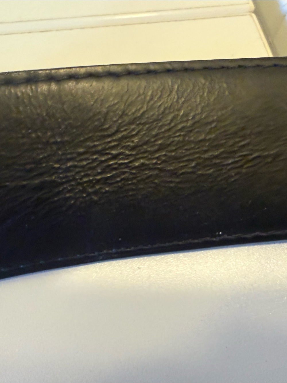 Louis Vuitton Black Leather Belt with Silver Toned LV Buckle - Picture 9 of 16